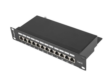 Patch panel Lanberg PPF6-9012-B (1U; 10"; kat. 6; FTP; 12xRJ-45) Patch panel Lanberg PPF6-9012-B (1U; 10"; kat. 6; FTP; 12xRJ-45)