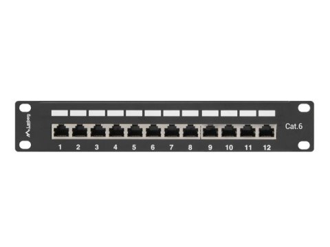 Patch panel Lanberg PPF6-9012-B (1U; 10"; kat. 6; FTP; 12xRJ-45) Patch panel Lanberg PPF6-9012-B (1U; 10"; kat. 6; FTP; 12xRJ-45)