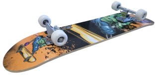Deskorolka Klasyczna dla Dzieci Drewniana KUBISPORT Space Skull