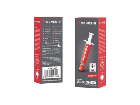 GENESIS PASTA TERMOPRZEWODZĄCA SILICON 701 0,5G NTG-1582 GENESIS PASTA TERMOPRZEWODZĄCA SILICON 701 0,5G NTG-1582
