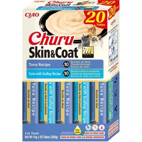 INABA CAT CHURU SKIN & COAT TUNA przysmak dla kota 20x14g (280g) INABA CAT CHURU SKIN & COAT TUNA przysmak dla kota 20x14g (280g)