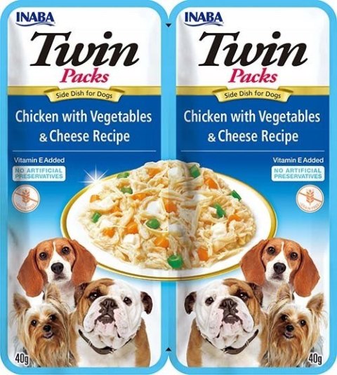 INABA DOG TWIN CHICKEN VEGETABLES & CHEESE 2x40g