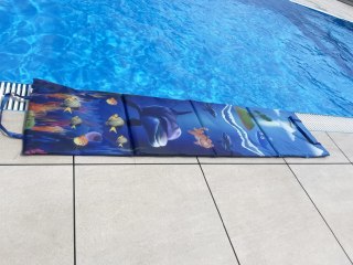 Koc Plażowy Mata Leżanka Leżak Składany Wodoodporny KUBISPORT 180x48 cm