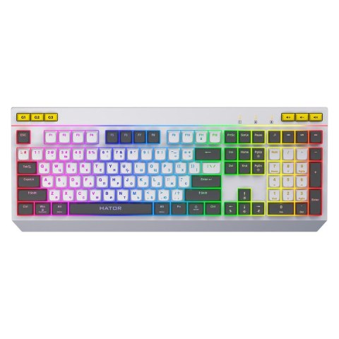 Klawiatura przewodowa Hator ICEFALL HTK405US podświetlana gaming programowalna biało-czarna Klawiatura przewodowa Hator ICEFALL HTK405US podświetlana gaming programowalna biało-czarna