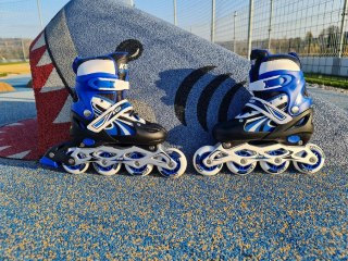 Rolki dla Dzieci Dziecięce Regulowane Niebieskie Solidne KUBISPORT r. 31-34