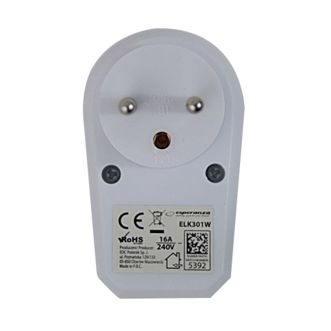 ESPERANZA ROZGAŁĘŹNIK/ADAPTER ELEKTR. 1 GN. WŁ. BIAŁY ELK301W ESPERANZA ROZGAŁĘŹNIK/ADAPTER ELEKTR. 1 GN. WŁ. BIAŁY ELK301W