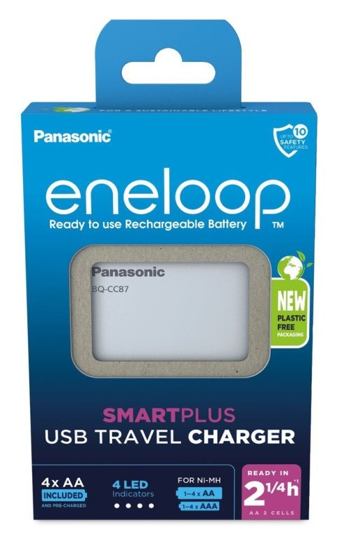 ŁADOWARKA PANASONIC SMARTPLUS USB + 4 x AA ENELOOP 2000 mAh ŁADOWARKA PANASONIC SMARTPLUS USB + 4 x AA ENELOOP 2000 mAh