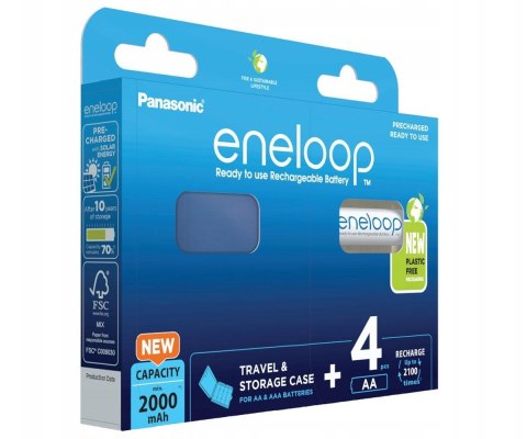 PANASONIC ENELOOP AA 2000mAh 4 szt + CASE PANASONIC ENELOOP AA 2000mAh 4 szt + CASE