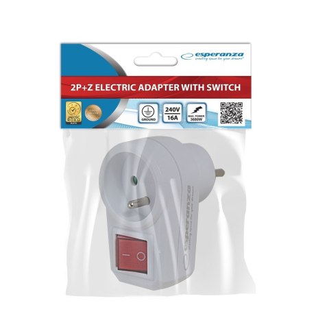 ESPERANZA ROZGAŁĘŹNIK/ADAPTER ELEKTR. 1 GN. WŁ. BIAŁY ELK301W ESPERANZA ROZGAŁĘŹNIK/ADAPTER ELEKTR. 1 GN. WŁ. BIAŁY ELK301W