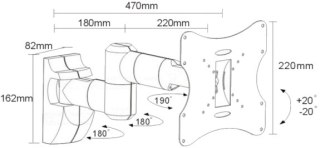 Uchwyt do TV MACLEAN BRACKETS Czarny MC-503A B (nośność 30kg /23 - 42 cale)