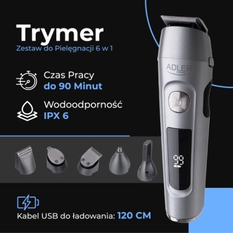 Zestaw do Pielęgnacji 6 w 1 z Wyś. LCD i Bazą Ładującą Zestaw do Pielęgnacji 6 w 1 z Wyś. LCD i Bazą Ładującą