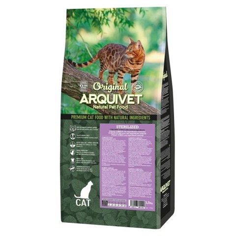 ARQUIVET CAT Original dla kotów sterylizowanych kurczak z ryżem 1,5 kg ARQUIVET CAT Original dla kotów sterylizowanych kurczak z ryżem 1,5 kg