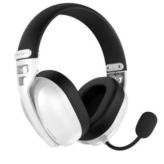 Słuchawki z mikrofonem Hator HYPERPUNK 3 ESH16 Gaming bezprzewodowe Bluetooth + RF 2.4GHz Hi-Res ANC białe