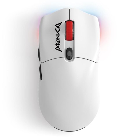 Mysz bezprzewodowa Monka GURU optyczna 26000dpi 2.4 GHz + Bluetooth biała AKUMULATOR 6 przycisków gaming PixArt PAW3395 Kailh Mysz bezprzewodowa Monka GURU optyczna 26000dpi 2.4 GHz + Bluetooth biała AKUMULATOR 6 przycisków gaming PixArt PAW3395 Kailh