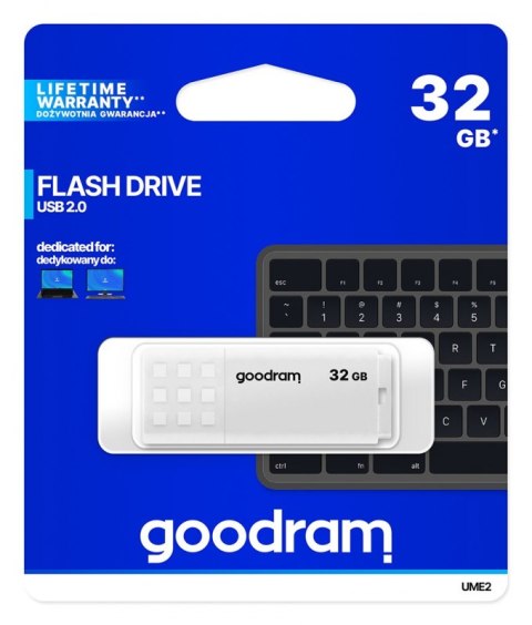 Pendrive GOODRAM UME2 32 GB (32 GB /USB 2.0 /Biały ) Pendrive GOODRAM UME2 32 GB (32 GB /USB 2.0 /Biały )