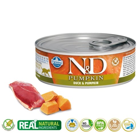 Farmina N&D Cat Duck&Pumpkin - mokra karma dla kota - puszka 80g Farmina N&D Cat Duck&Pumpkin - mokra karma dla kota - puszka 80g