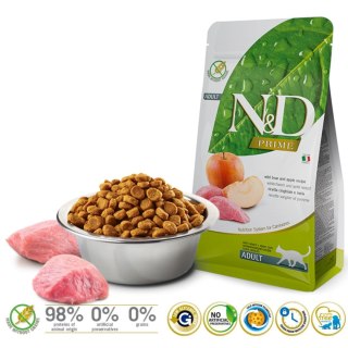 Farmina N&D Prime sucha karma dla kotów z dziczyzną i jabłkiem 5kg