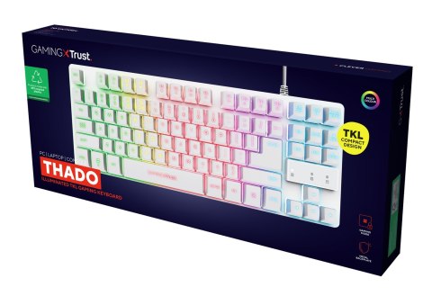 Klawiatura gamingowa TRUST GXT833W THADO TKL US White Klawiatura gamingowa TRUST GXT833W THADO TKL US White