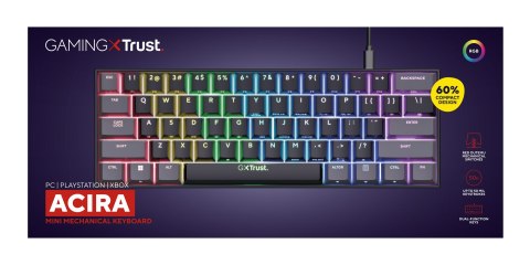 Klawiatura gamingowa TRUST GXT867 Acira Black