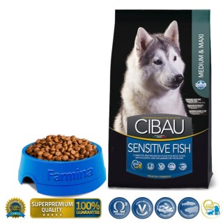 FARMINA CIBAU Sensitive Fish Medium/Maxi - sucha karma dla psa - 12kg + 2kg GRATIS