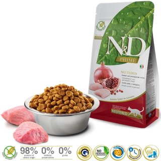 FARMINA N&D PRIME CAT NEUTERED CHICKEN & POMEGRANATE ADULT - sucha karma dla kota - 5kg