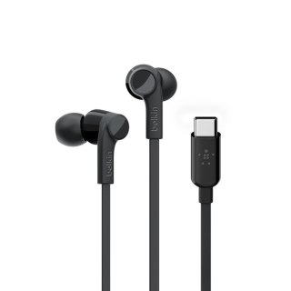 BELKIN SŁUCHAWKI PRZEWODOWE DOUSZNE USB-C, CZARNE
