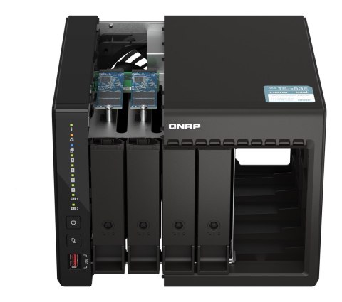 Qnap TS-453E-8G, Tower, 4 x 2.5"/3.5" SATA , Intel Celeron J6412 4C/4T, 8 GB DDR4 onboard not expandable, 2 x 2.5GbE, External a Qnap TS-453E-8G, Tower, 4 x 2.5"/3.5" SATA , Intel Celeron J6412 4C/4T, 8 GB DDR4 onboard not expandable, 2 x 2.5GbE, External a