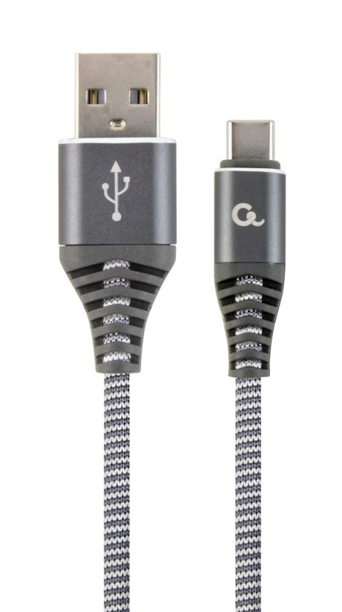 GEMBIRD PREMIUM KABEL USB-C 2.0 (AM/CM) METALOWE WTYKI, OPLOT NYLONOWY 1M, SZARO/BIAŁY GEMBIRD PREMIUM KABEL USB-C 2.0 (AM/CM) METALOWE WTYKI, OPLOT NYLONOWY 1M, SZARO/BIAŁY