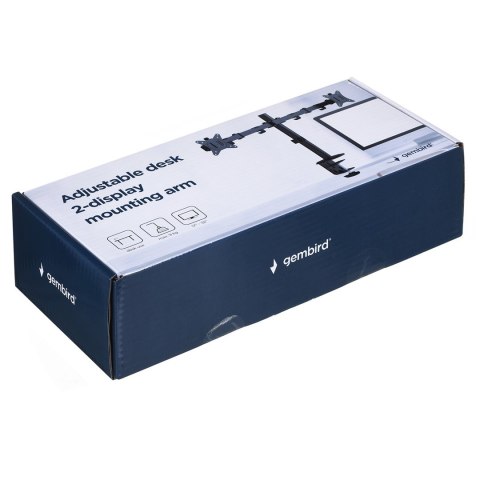 GEMBIRD BIURKOWE REGULOWANE RAMIĘ/UCHWYT NA 2 MONITORY 17-32, 100X100MM, DO 9KG GEMBIRD BIURKOWE REGULOWANE RAMIĘ/UCHWYT NA 2 MONITORY 17-32, 100X100MM, DO 9KG