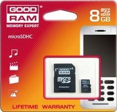 Karta pamięci MicroSDHC GOODRAM 8GB Class4 + Adapter