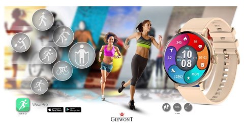 Smartwatch Giewont Różowy GW330-1 Różowe Złoto-Róż Pudrowy Pasek Silikonowy + Bransoleta Różowe Złoto Smartwatch Giewont Różowy GW330-1 Różowe Złoto-Róż Pudrowy Pasek Silikonowy + Bransoleta Różowe Złoto