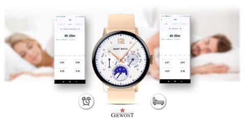 Smartwatch Giewont Różowy GW330-1 Różowe Złoto-Róż Pudrowy Pasek Silikonowy + Bransoleta Różowe Złoto Smartwatch Giewont Różowy GW330-1 Różowe Złoto-Róż Pudrowy Pasek Silikonowy + Bransoleta Różowe Złoto