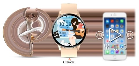 Smartwatch Giewont Różowy GW330-1 Różowe Złoto-Róż Pudrowy Pasek Silikonowy + Bransoleta Różowe Złoto Smartwatch Giewont Różowy GW330-1 Różowe Złoto-Róż Pudrowy Pasek Silikonowy + Bransoleta Różowe Złoto