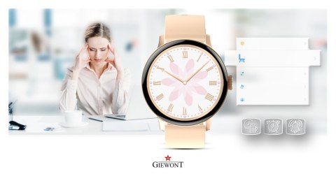 Smartwatch Giewont Różowy GW330-1 Różowe Złoto-Róż Pudrowy Pasek Silikonowy + Bransoleta Różowe Złoto Smartwatch Giewont Różowy GW330-1 Różowe Złoto-Róż Pudrowy Pasek Silikonowy + Bransoleta Różowe Złoto