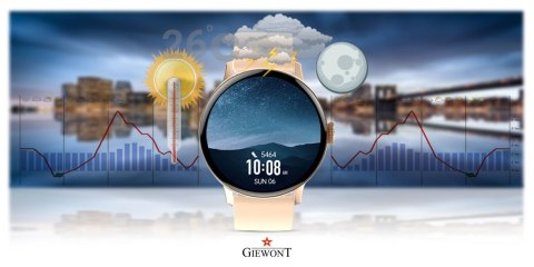 Smartwatch Giewont Różowy GW330-1 Różowe Złoto-Róż Pudrowy Pasek Silikonowy + Bransoleta Różowe Złoto Smartwatch Giewont Różowy GW330-1 Różowe Złoto-Róż Pudrowy Pasek Silikonowy + Bransoleta Różowe Złoto