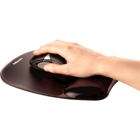 Fellowes CRYSTAL podkładka pod mysz i nadgarstek żelowa czarna Fellowes CRYSTAL podkładka pod mysz i nadgarstek żelowa czarna