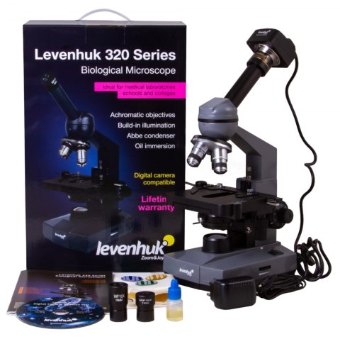 Monokularowy mikroskop cyfrowy Levenhuk D320L PLUS 3.1M Monokularowy mikroskop cyfrowy Levenhuk D320L PLUS 3.1M