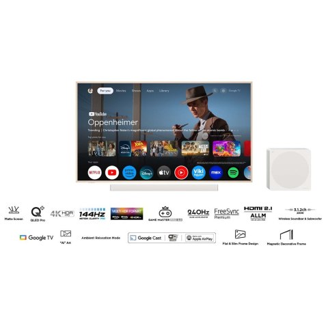 Telewizor 55" TCL 55A300 PRO QLED 4K 144Hz Google TV