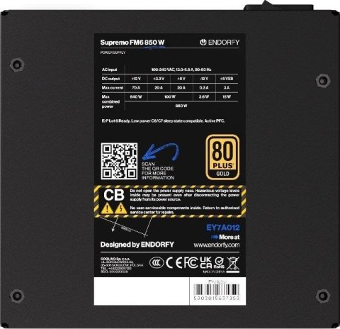 Zasilacz ENDORFY Supremo FM6 850 W EY7A012 Zasilacz ENDORFY Supremo FM6 850 W EY7A012