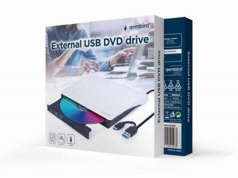 Napęd optyczny DVD+/-RW Zewnętrzny USB 3.1 Gen 1 Biało-czarny Napęd optyczny DVD+/-RW Zewnętrzny USB 3.1 Gen 1 Biało-czarny
