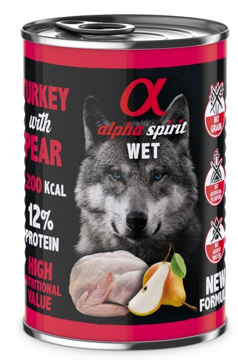 Alpha Spirit indyk/gruszka mokra karma pies 400 g Alpha Spirit indyk/gruszka mokra karma pies 400 g