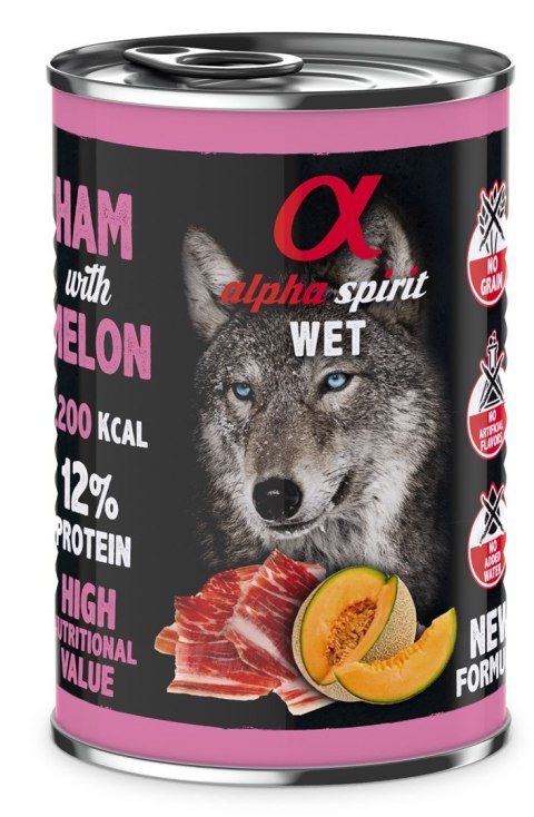 Alpha Spirit szynka/melon mokra karma pies 400 g Alpha Spirit szynka/melon mokra karma pies 400 g