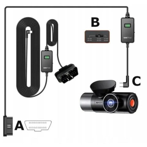 Adapter zasilania OBD USB-C VANTRUE VP04