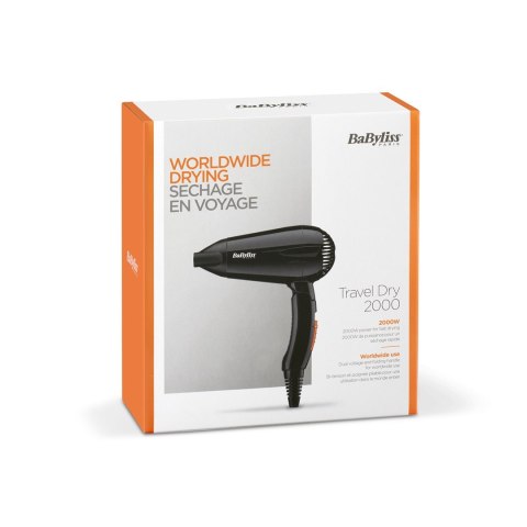 BaByliss Travel Dry 2000 suszarka do włosów 2000 W Czarny
