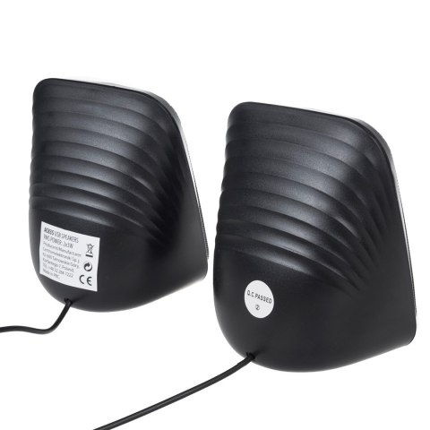 AUDIOCORE GŁOŚNIKI KOMPUTEROWE 6W USB MINIJACK BLACK LED AC835 AUDIOCORE GŁOŚNIKI KOMPUTEROWE 6W USB MINIJACK BLACK LED AC835