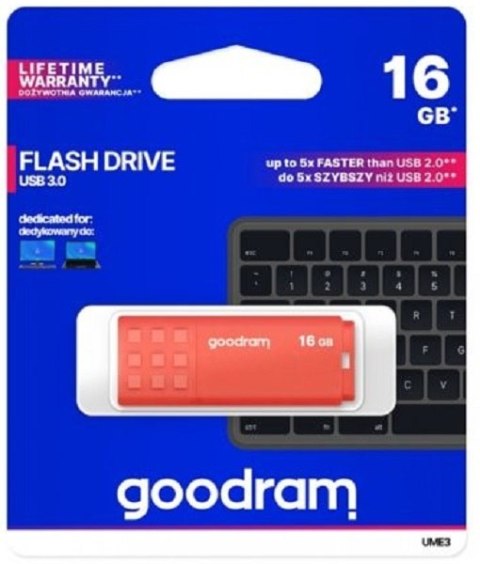 Pendrive GOODRAM UME3 16 GB Pomarańczowy (16 GB /USB 3.0 /Pomarańczowy ) Pendrive GOODRAM UME3 16 GB Pomarańczowy (16 GB /USB 3.0 /Pomarańczowy )
