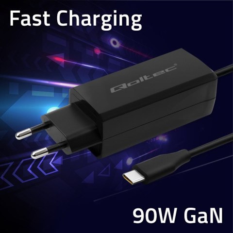 QOLTEC ŁADOWARKA SIECIOWA 90W GAN | 5-20V | 3-4.5A | USB-C 3.1 QOLTEC ŁADOWARKA SIECIOWA 90W GAN | 5-20V | 3-4.5A | USB-C 3.1