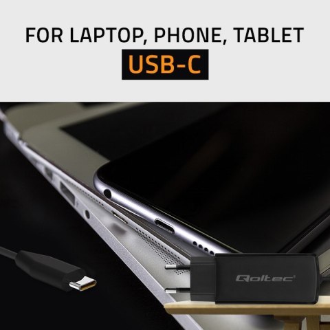 QOLTEC ŁADOWARKA SIECIOWA 90W GAN | 5-20V | 3-4.5A | USB-C 3.1 QOLTEC ŁADOWARKA SIECIOWA 90W GAN | 5-20V | 3-4.5A | USB-C 3.1