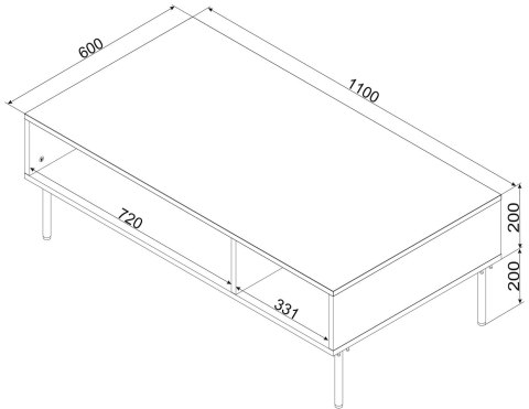 Stolik/ława PALAZZO BIS 110x60x40 biały mat Stolik/ława PALAZZO BIS 110x60x40 biały mat