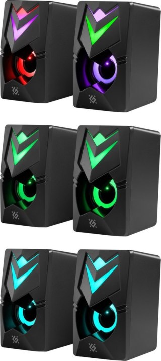 GŁOŚNIKI DEFENDER J4 2.0 6W LED USB CZARNE